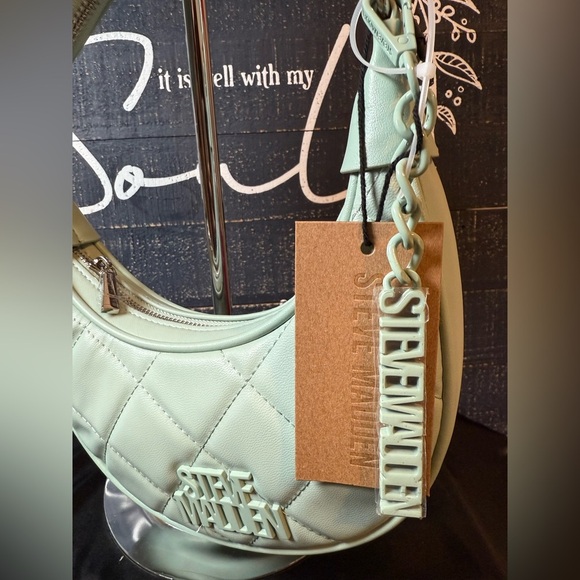 Steve Madden Quilted Mint Green Crossbody Bag - Picture 5 of 9